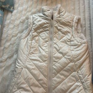 Women's White Quilted Vest